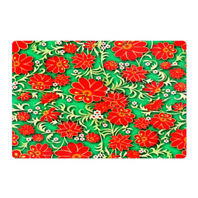 Магнитный плакат 3Х2 с принтом Узор из цветов в Курске, Полимерный материал с магнитным слоем | 6 деталей размером 9*9 см | Тематика изображения на принте: 3d | арт | астры | красные | ромашки | узор | цветы