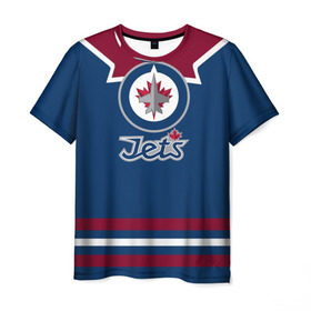 Мужская футболка 3D с принтом Winnipeg Jets 2017 в Курске, 100% полиэфир | прямой крой, круглый вырез горловины, длина до линии бедер | nhl | winnipeg jets | спорт | хоккей