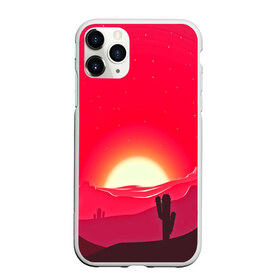 Чехол для iPhone 11 Pro матовый с принтом Gorgeous sunset в Курске, Силикон |  | 3d | арт | дикий запад | закат | кактус | природа | солнце