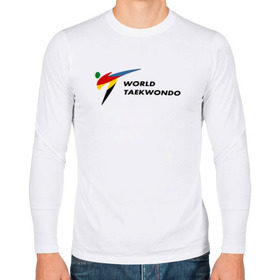 Мужской лонгслив хлопок с принтом World Taekwondo logo в Курске, 100% хлопок |  | Тематика изображения на принте: world taekwondo | wt | логотип | тхэквондо