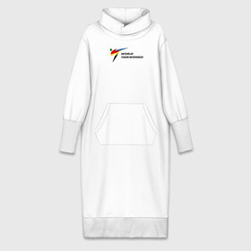 Платье удлиненное хлопок с принтом World Taekwondo logo в Курске,  |  | world taekwondo | wt | логотип | тхэквондо