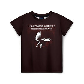 Детская футболка 3D с принтом Hollywood Undead 6 в Курске, 100% гипоаллергенный полиэфир | прямой крой, круглый вырез горловины, длина до линии бедер, чуть спущенное плечо, ткань немного тянется | Тематика изображения на принте: 