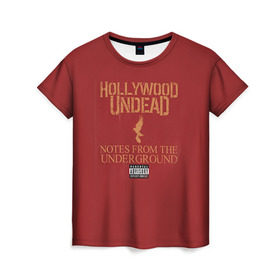 Женская футболка 3D с принтом Hollywood Undead 8 в Курске, 100% полиэфир ( синтетическое хлопкоподобное полотно) | прямой крой, круглый вырез горловины, длина до линии бедер | hollywood undead | голливудская нежить
