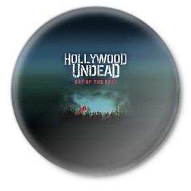 Значок с принтом Hollywood Undead 9 в Курске,  металл | круглая форма, металлическая застежка в виде булавки | Тематика изображения на принте: hollywood undead | голливудская нежить