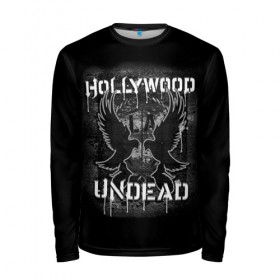 Мужской лонгслив 3D с принтом Hollywood Undead 10 в Курске, 100% полиэстер | длинные рукава, круглый вырез горловины, полуприлегающий силуэт | Тематика изображения на принте: hollywood undead | голливудская нежить