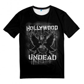 Мужская футболка 3D с принтом Hollywood Undead 10 в Курске, 100% полиэфир | прямой крой, круглый вырез горловины, длина до линии бедер | hollywood undead | голливудская нежить