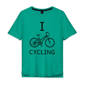 Мужская футболка хлопок Oversize с принтом I love cycling в Курске, 100% хлопок | свободный крой, круглый ворот, “спинка” длиннее передней части | Тематика изображения на принте: bicycle | bike | bmx | cycling | enjoy | i | like | love | moto | ride | rider | sport | байк | велик | вело | велосипед | велосипедист | ездить | зож | катать | кататься | лето | спорт | спортсмен