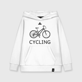 Детская толстовка хлопок с принтом I love cycling в Курске, 100% хлопок | Круглый горловой вырез, эластичные манжеты, пояс, капюшен | Тематика изображения на принте: bicycle | bike | bmx | cycling | enjoy | i | like | love | moto | ride | rider | sport | байк | велик | вело | велосипед | велосипедист | ездить | зож | катать | кататься | лето | спорт | спортсмен