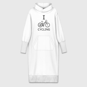 Платье удлиненное хлопок с принтом I love cycling в Курске,  |  | bicycle | bike | bmx | cycling | enjoy | i | like | love | moto | ride | rider | sport | байк | велик | вело | велосипед | велосипедист | ездить | зож | катать | кататься | лето | спорт | спортсмен