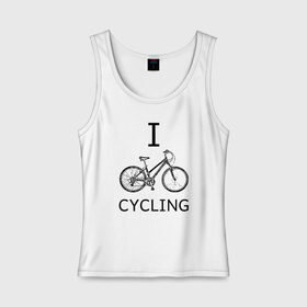 Женская майка хлопок с принтом I love cycling в Курске, 95% хлопок, 5% эластан |  | Тематика изображения на принте: bicycle | bike | bmx | cycling | enjoy | i | like | love | moto | ride | rider | sport | байк | велик | вело | велосипед | велосипедист | ездить | зож | катать | кататься | лето | спорт | спортсмен