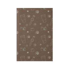 Обложка для паспорта матовая кожа с принтом Кофе в Курске, натуральная матовая кожа | размер 19,3 х 13,7 см; прозрачные пластиковые крепления | coffee | кофе | паттерн