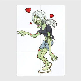 Магнитный плакат 2Х3 с принтом Zombie love в Курске, Полимерный материал с магнитным слоем | 6 деталей размером 9*9 см | heart | love | zombie | зомби | любовь | сердце