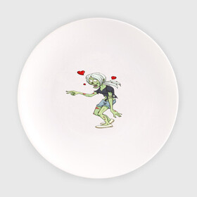 Тарелка с принтом Zombie love в Курске, фарфор | диаметр - 210 мм
диаметр для нанесения принта - 120 мм | Тематика изображения на принте: heart | love | zombie | зомби | любовь | сердце