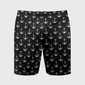 Мужские шорты 3D спортивные с принтом Якорьки в Курске,  |  | 3d | арт | лето | море | морские | текстура | черно белые | якорь
