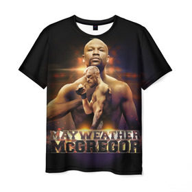 Мужская футболка 3D с принтом Mayweather vs McGregor в Курске, 100% полиэфир | прямой крой, круглый вырез горловины, длина до линии бедер | конор макгрегор | флойд мейвезер