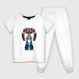 Детская пижама хлопок с принтом Оптимус Прайм в Курске, 100% хлопок |  брюки и футболка прямого кроя, без карманов, на брюках мягкая резинка на поясе и по низу штанин
 | autobot | robot | transformers | автобот | кибертрон | оптимус | прайм | робот