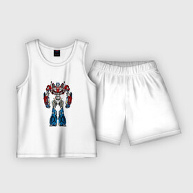 Детская пижама с шортами хлопок с принтом Оптимус Прайм в Курске,  |  | autobot | robot | transformers | автобот | кибертрон | оптимус | прайм | робот