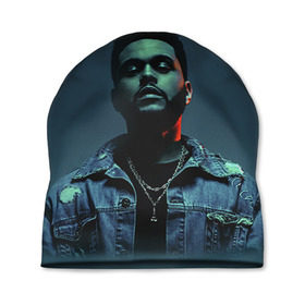 Шапка 3D с принтом The Weeknd в Курске, 100% полиэстер | универсальный размер, печать по всей поверхности изделия | the weeknd | викенд | тесфайе | уикенд