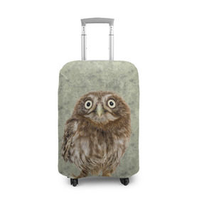 Чехол для чемодана 3D с принтом Удивленная сова в Курске, 86% полиэфир, 14% спандекс | двустороннее нанесение принта, прорези для ручек и колес | орнамент | сова