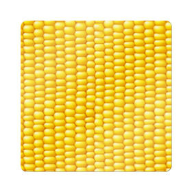 Магнит виниловый Квадрат с принтом Сладкая вареная кукуруза в Курске, полимерный материал с магнитным слоем | размер 9*9 см, закругленные углы | еда | кукуруза