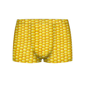 Мужские трусы 3D с принтом Сладкая вареная кукуруза в Курске, 50% хлопок, 50% полиэстер | классическая посадка, на поясе мягкая тканевая резинка | еда | кукуруза
