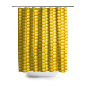 Штора 3D для ванной с принтом Сладкая вареная кукуруза в Курске, 100% полиэстер | плотность материала — 100 г/м2. Стандартный размер — 146 см х 180 см. По верхнему краю — пластиковые люверсы для креплений. В комплекте 10 пластиковых колец | еда | кукуруза