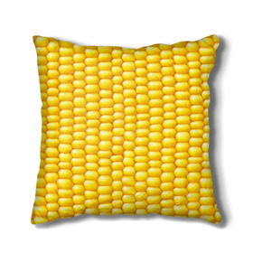 Подушка 3D с принтом Сладкая вареная кукуруза в Курске, наволочка – 100% полиэстер, наполнитель – холлофайбер (легкий наполнитель, не вызывает аллергию). | состоит из подушки и наволочки. Наволочка на молнии, легко снимается для стирки | еда | кукуруза