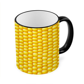 Кружка 3D с принтом Сладкая вареная кукуруза в Курске, керамика | ёмкость 330 мл | Тематика изображения на принте: еда | кукуруза