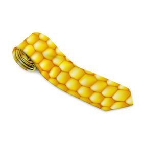Галстук 3D с принтом Сладкая вареная кукуруза в Курске, 100% полиэстер | Длина 148 см; Плотность 150-180 г/м2 | Тематика изображения на принте: еда | кукуруза