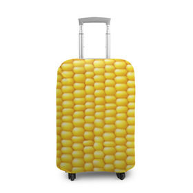 Чехол для чемодана 3D с принтом Сладкая вареная кукуруза в Курске, 86% полиэфир, 14% спандекс | двустороннее нанесение принта, прорези для ручек и колес | еда | кукуруза