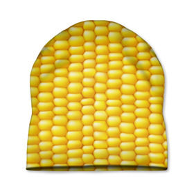 Шапка 3D с принтом Сладкая вареная кукуруза в Курске, 100% полиэстер | универсальный размер, печать по всей поверхности изделия | еда | кукуруза