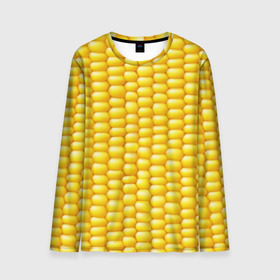 Мужской лонгслив 3D с принтом Сладкая вареная кукуруза в Курске, 100% полиэстер | длинные рукава, круглый вырез горловины, полуприлегающий силуэт | Тематика изображения на принте: еда | кукуруза