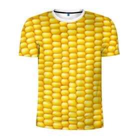 Мужская футболка 3D спортивная с принтом Сладкая вареная кукуруза в Курске, 100% полиэстер с улучшенными характеристиками | приталенный силуэт, круглая горловина, широкие плечи, сужается к линии бедра | еда | кукуруза
