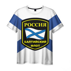 Мужская футболка 3D с принтом Балтийский флот в Курске, 100% полиэфир | прямой крой, круглый вырез горловины, длина до линии бедер | 3d | военно морские силы | символ | флаг