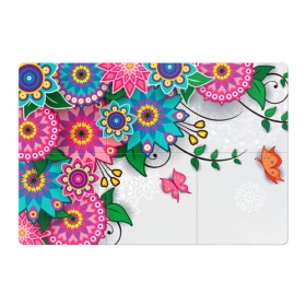Магнитный плакат 3Х2 с принтом Розовая бабочка в Курске, Полимерный материал с магнитным слоем | 6 деталей размером 9*9 см | лепестки | листья | орнамент | сад | узор | цветочки | цветы. бабочка