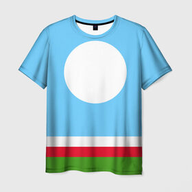 Мужская футболка 3D с принтом Республика Саха (Якутия) в Курске, 100% полиэфир | прямой крой, круглый вырез горловины, длина до линии бедер | саха | якутия