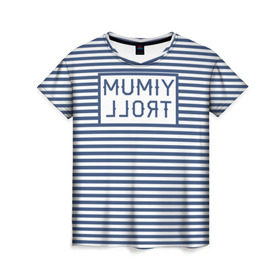 Женская футболка 3D с принтом Мумий Тролль в Курске, 100% полиэфир ( синтетическое хлопкоподобное полотно) | прямой крой, круглый вырез горловины, длина до линии бедер | илья лагутенко | мумий тролль | русский рок.