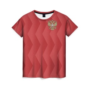 Женская футболка 3D с принтом Сборная России в Курске, 100% полиэфир ( синтетическое хлопкоподобное полотно) | прямой крой, круглый вырез горловины, длина до линии бедер | 2017 |   | конфедераций | кубок | россия | сборная