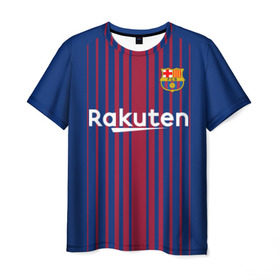 Мужская футболка 3D с принтом Фк Барселона в Курске, 100% полиэфир | прямой крой, круглый вырез горловины, длина до линии бедер | барселона | испания | каталония | ла | лига | чемпион
