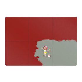 Магнитный плакат 3Х2 с принтом Рыжая красит в красный в Курске, Полимерный материал с магнитным слоем | 6 деталей размером 9*9 см |  банка | девушка | женщина | капли | кисточка | кисть | краска | красная | маляр | мульт | мультяшка | недокрашенная | прикол | рыжеволосая | следы | строитель