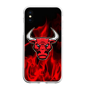 Чехол для iPhone XS Max матовый с принтом Angry bull в Курске, Силикон | Область печати: задняя сторона чехла, без боковых панелей | 3d | angry bull | in fire | бык | в огне | дым | животные | мощь | огненный | огонь | пламя | пожар | сила | стихия
