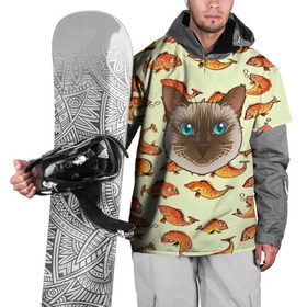 Накидка на куртку 3D с принтом Котик в рыбках! в Курске, 100% полиэстер |  | животные | коты | котэ | котята | милые животные | прикольные | рыба | рыбки | цветные | яркие
