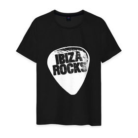 Мужская футболка хлопок с принтом Ibiza Rocks Black & White в Курске, 100% хлопок | прямой крой, круглый вырез горловины, длина до линии бедер, слегка спущенное плечо. | dj | ibiza | pink | rocks | вечеринка | гламур | диджей | дизайн | ибица | клуб | мода | остров | отпуск | пафос | путешествие | рок | стиль
