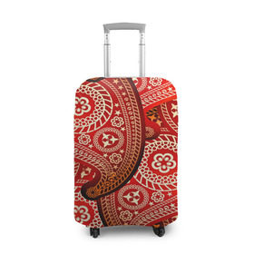 Чехол для чемодана 3D с принтом Турецкий огурец в Курске, 86% полиэфир, 14% спандекс | двустороннее нанесение принта, прорези для ручек и колес | 3d | абстракция | арт | индийский | турецкий огурец | узор | фигуры | цветы
