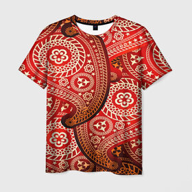 Мужская футболка 3D с принтом Турецкий огурец в Курске, 100% полиэфир | прямой крой, круглый вырез горловины, длина до линии бедер | 3d | абстракция | арт | индийский | турецкий огурец | узор | фигуры | цветы