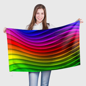 Флаг 3D с принтом Радужные цвета в Курске, 100% полиэстер | плотность ткани — 95 г/м2, размер — 67 х 109 см. Принт наносится с одной стороны | радуга | цвет