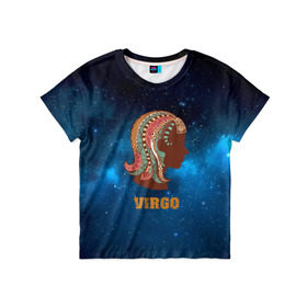 Детская футболка 3D с принтом Дева в Курске, 100% гипоаллергенный полиэфир | прямой крой, круглый вырез горловины, длина до линии бедер, чуть спущенное плечо, ткань немного тянется | звезды | космос | созвездие