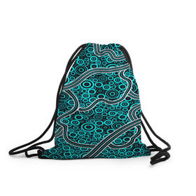 Рюкзак-мешок 3D с принтом Aboriginal pattern в Курске, 100% полиэстер | плотность ткани — 200 г/м2, размер — 35 х 45 см; лямки — толстые шнурки, застежка на шнуровке, без карманов и подкладки | абстракции | арт | волны | узор | фигуры