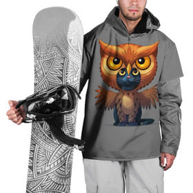 Накидка на куртку 3D с принтом Совокот в Курске, 100% полиэстер |  | Тематика изображения на принте: cat | craft the world | owl | кот | кошка | птица | сова