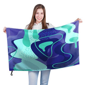 Флаг 3D с принтом Sky pattern в Курске, 100% полиэстер | плотность ткани — 95 г/м2, размер — 67 х 109 см. Принт наносится с одной стороны | 3d | abstraction | абстракция | геометрия | грани | линии | полигоны | сочетания | текстура | треугольники